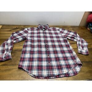 Vineyard Vines Whale Shirt Mens Size Small Red Plaid Flannel Button Down
